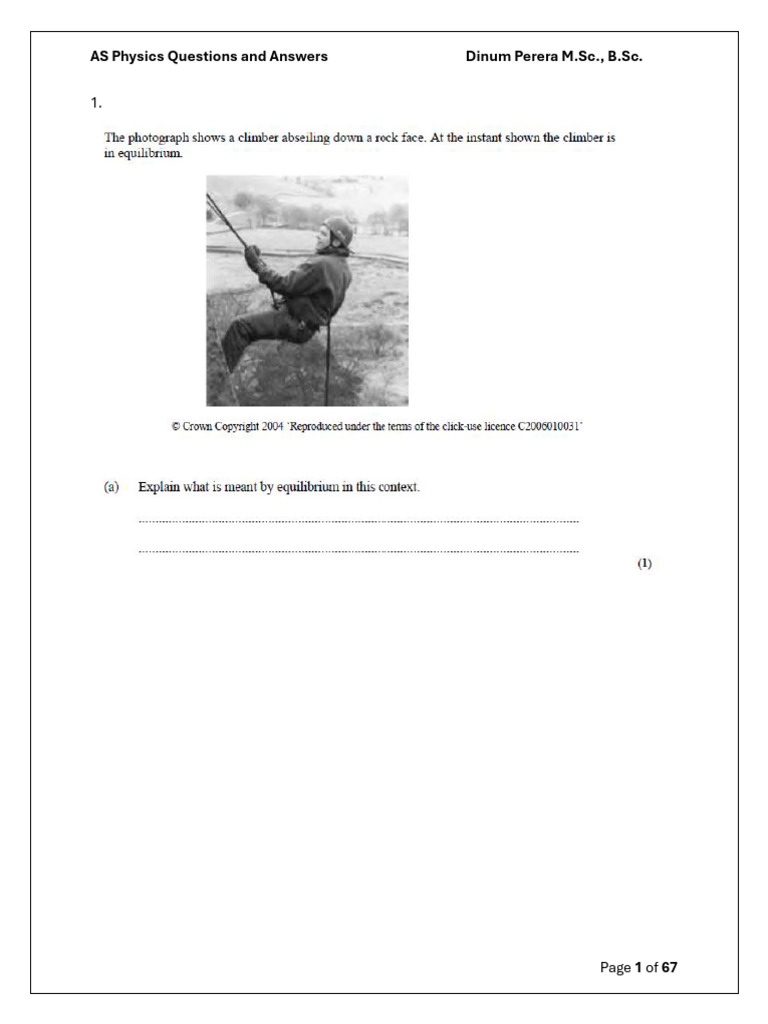 AS Physics Questions and Answers - 240509 - 122922 | PDF | Science ...