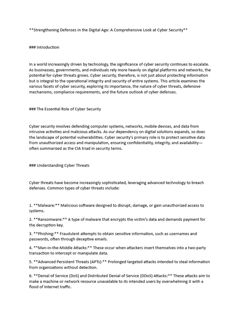 Strengthening Defenses in The Digital Age | PDF | Security | Computer ...