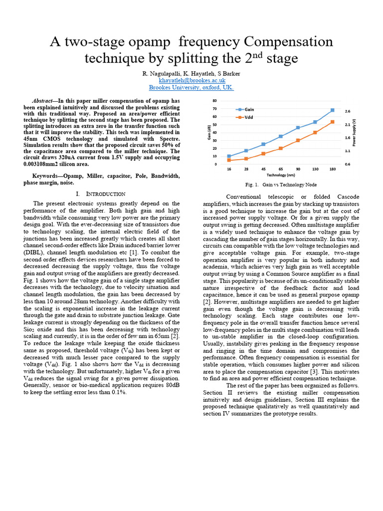 Two-Stage Opamp Compensation Technique | PDF | Operational Amplifier ...