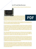 Difference Between CPU and Microprocessor