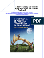 Full Download Metodologia de Pesquisa para Ciencia Da Computacao 3Rd Edition Raul Sidnei Wazlawick Online Full Chapter PDF