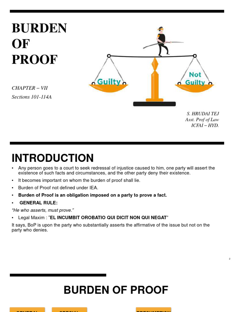 Understanding Burden of Proof in Law | PDF | Burden Of Proof (Law ...
