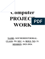 Class Xi - Computer Project