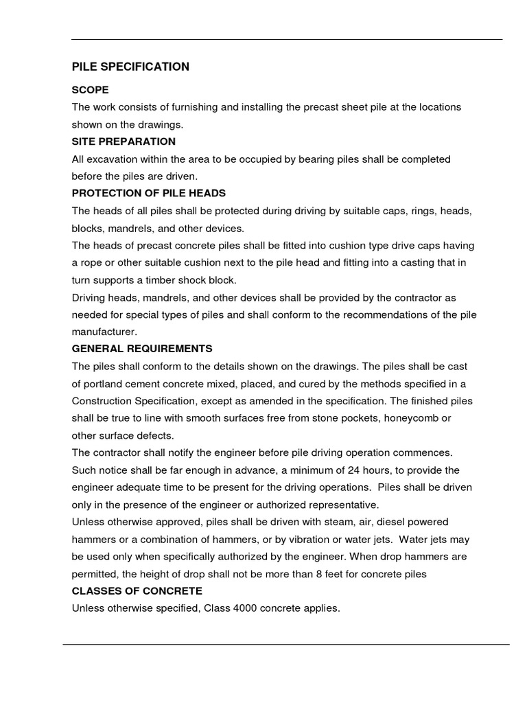 Precast Sheet Pile Installation Guide | PDF | Deep Foundation | Concrete