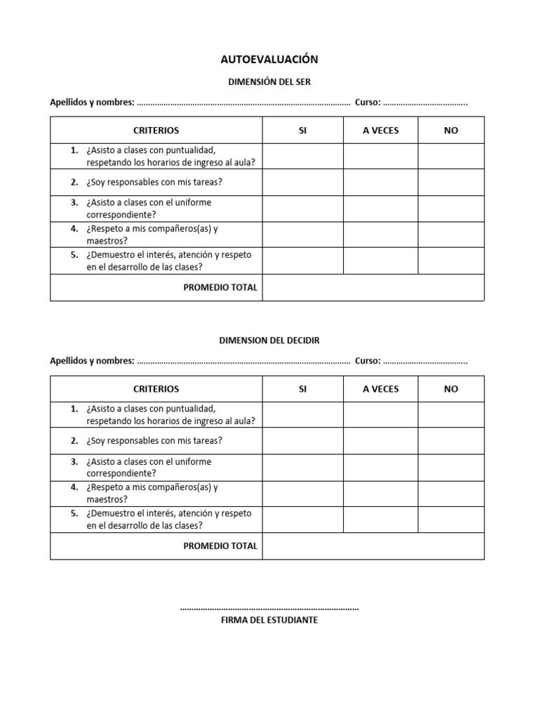 Autoevaluación de Estudiantes: Dimensiones y Lógica | PDF | Lógica ...