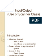Input/Output (Use of Scanner Class)