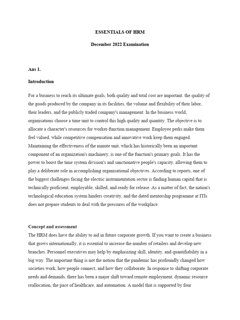 Essential of HRM Dec 2022 | PDF | Forecasting | Human Resources