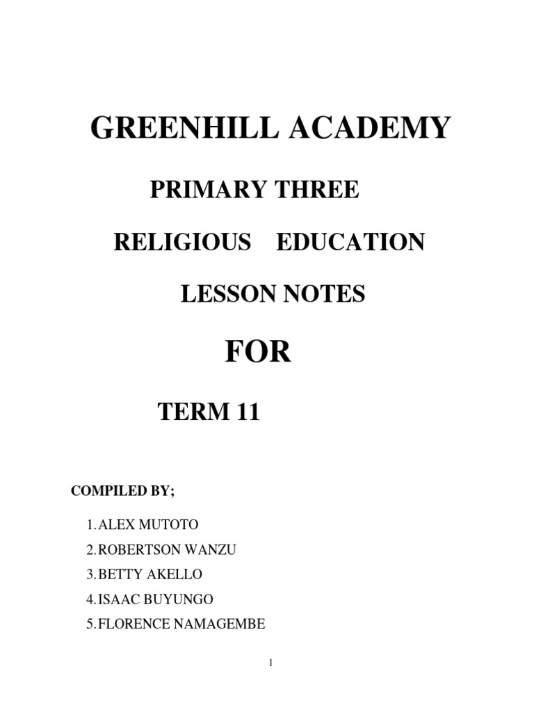 P3 Religious Education Notes Term 2 | PDF | Prayer | Jesus
