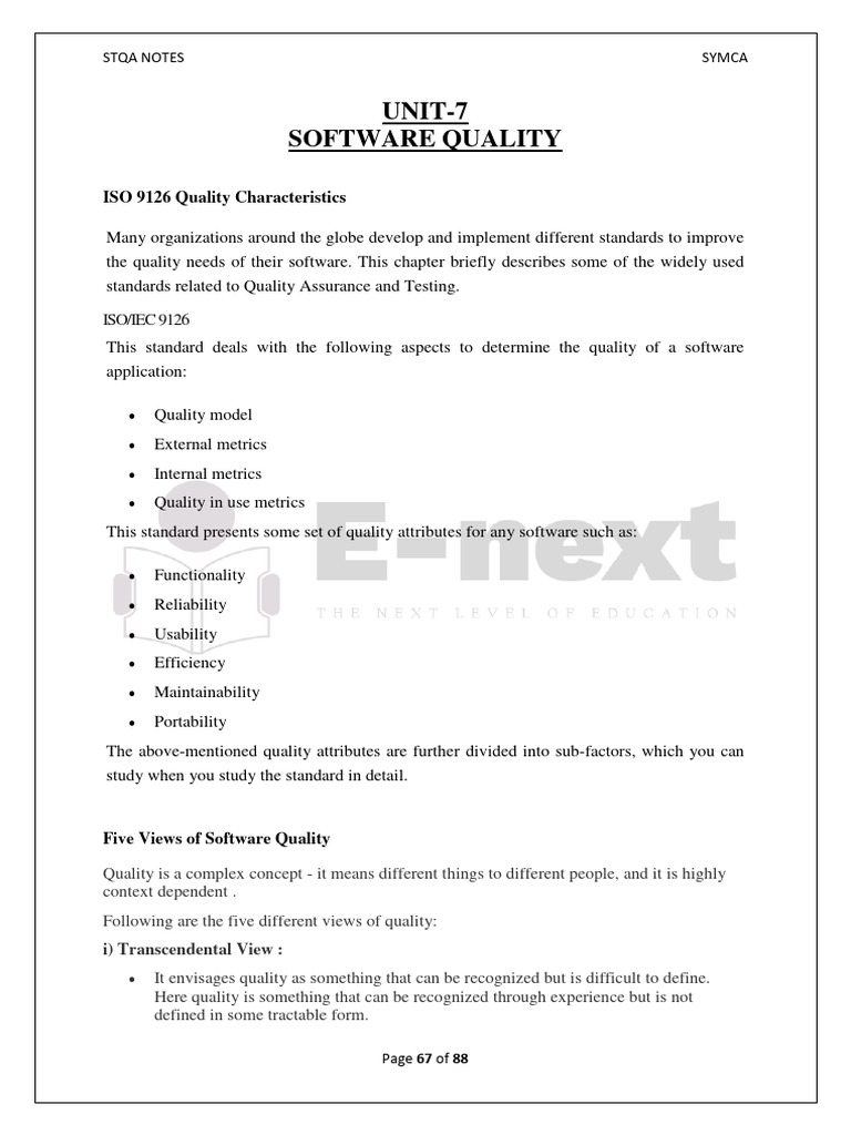 Software Quality Standards Guide | PDF | Software Testing | Software ...