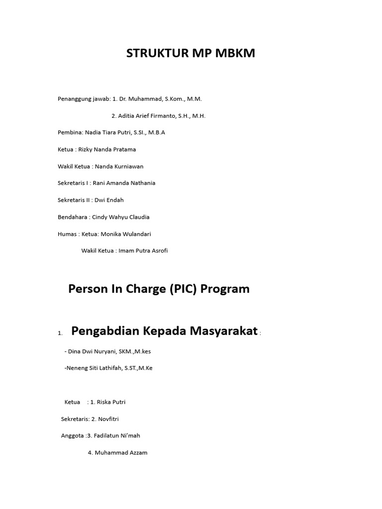 Struktur MP MBKM | PDF | Pengembangan Diri