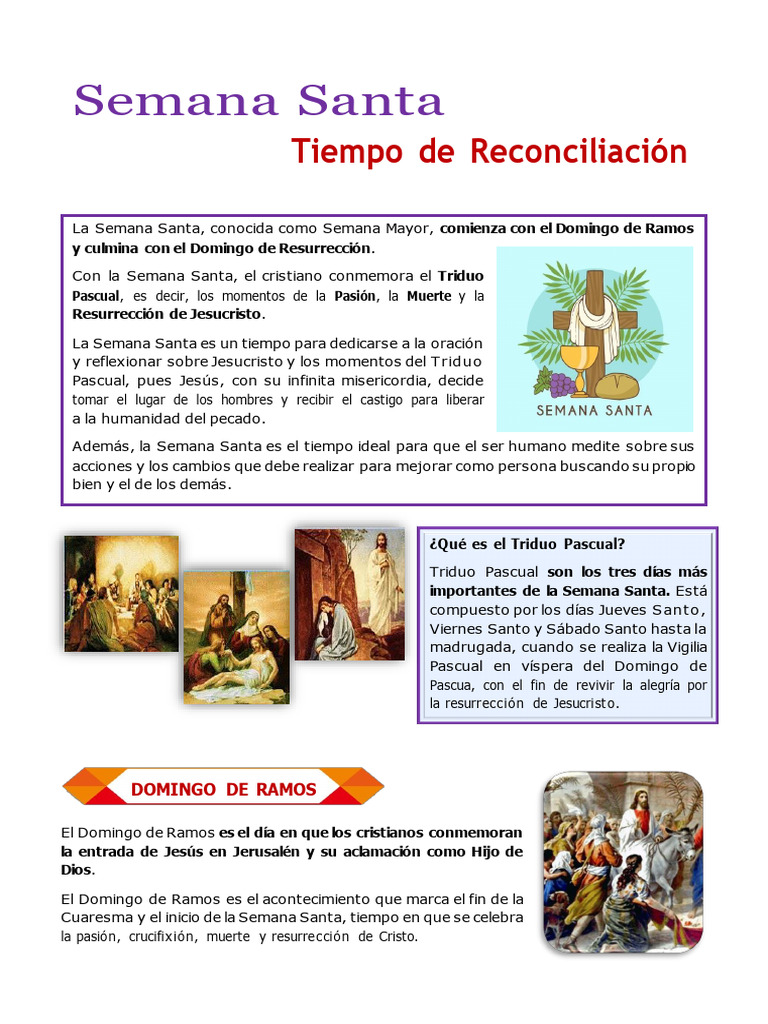 Significado de la Semana Santa | PDF | Pascua de Resurrección | eucaristía