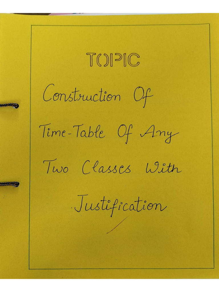 Types Of Time Table With Example