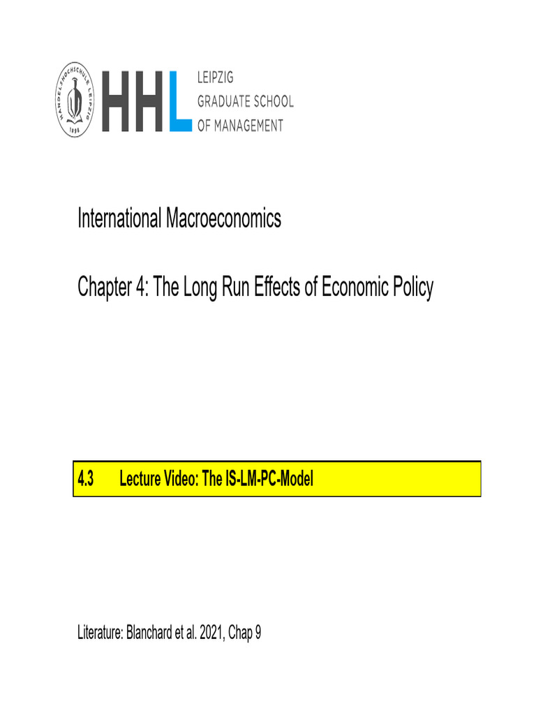 Video Lecture 4 3 Is Lm Pc Model Pdf Inflation Money
