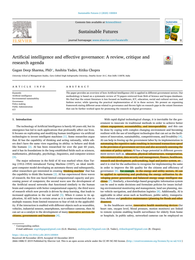 Artificial Intelligence and Effective Governance | PDF | Artificial ...