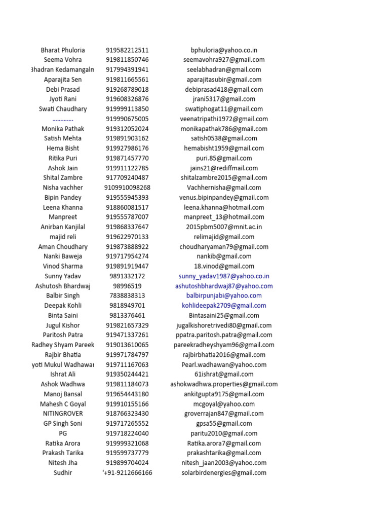 Contact List of Legal Professionals | PDF