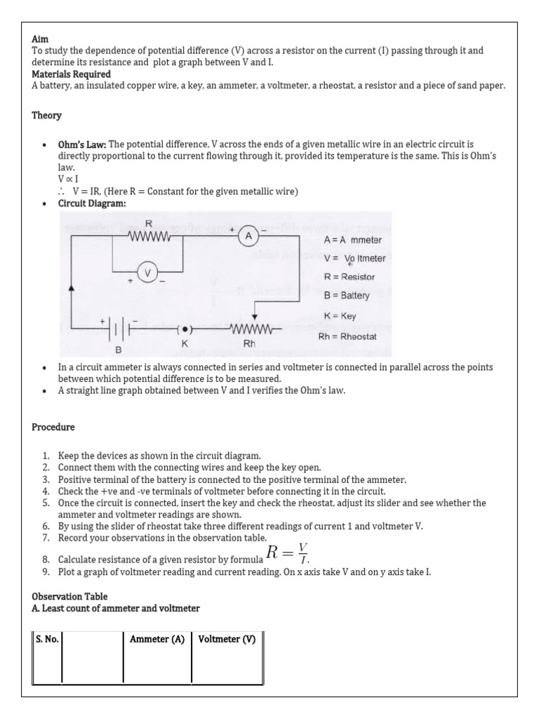 Ohms Law Pdf Voltage Series And Parallel Circuits