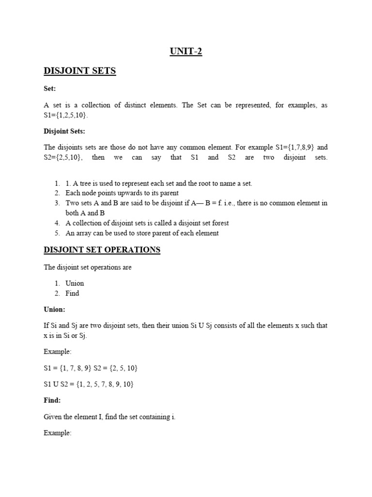 Disjoint Sets and Backtracking Algorithms | PDF | Algorithms And Data ...