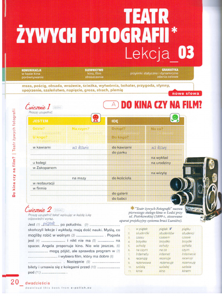 Polski Krok Po Kroku - A2 - Podrecznik - Jednostka 3 | PDF