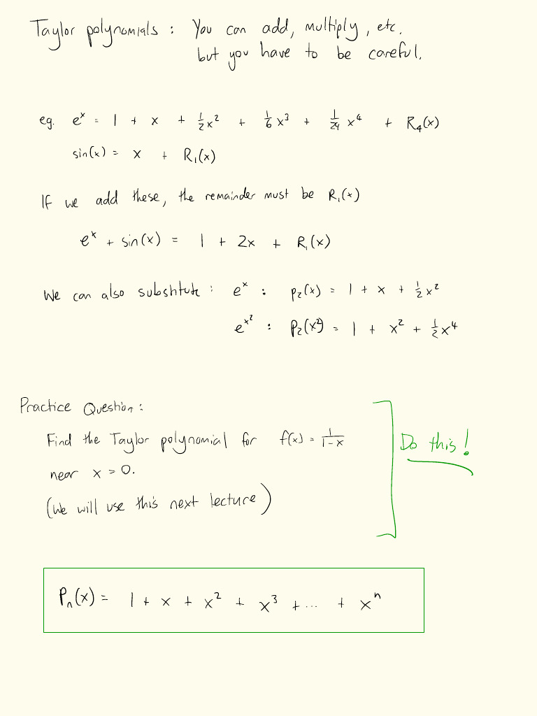 Taylor Polynomials & Infinite Series | PDF | Complex Analysis ...