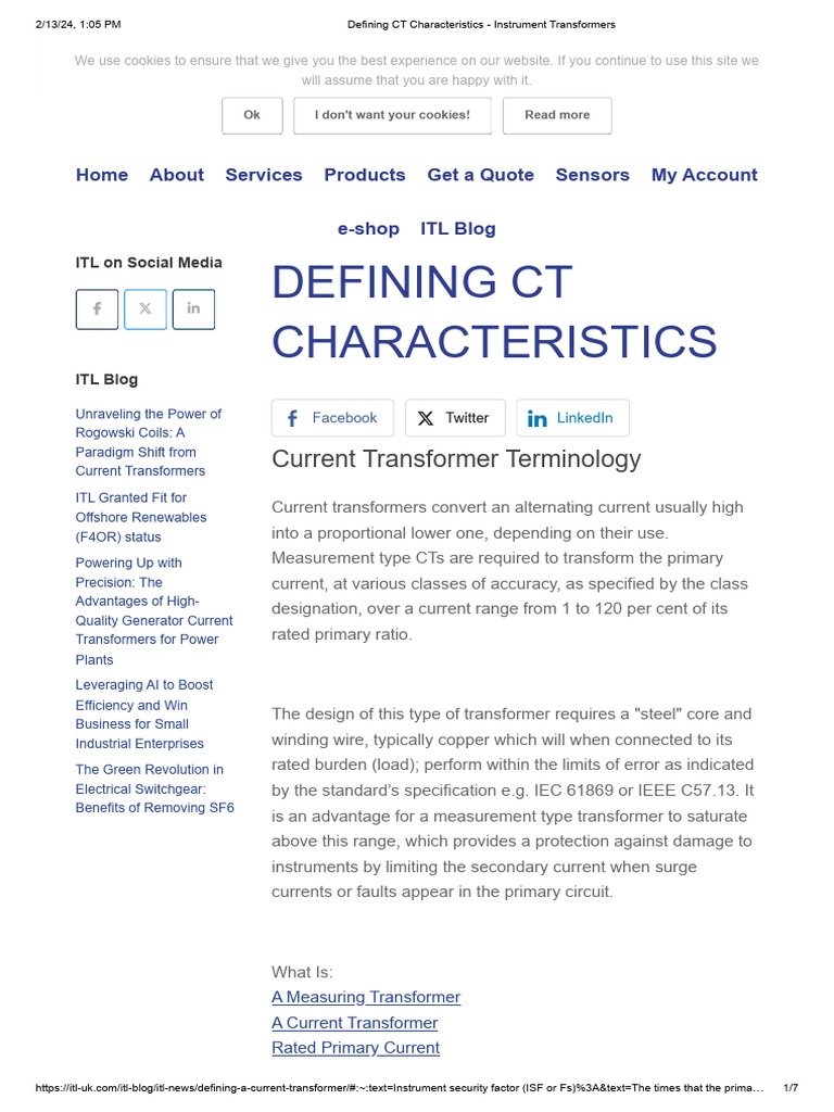 Current Transformer Characteristics Explained | PDF | Transformer ...