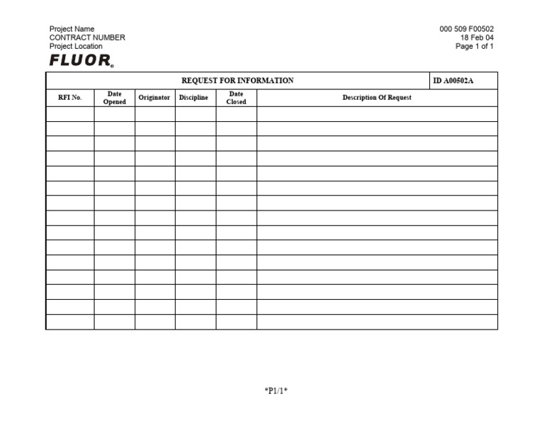 Project RFI Details and Timeline | PDF