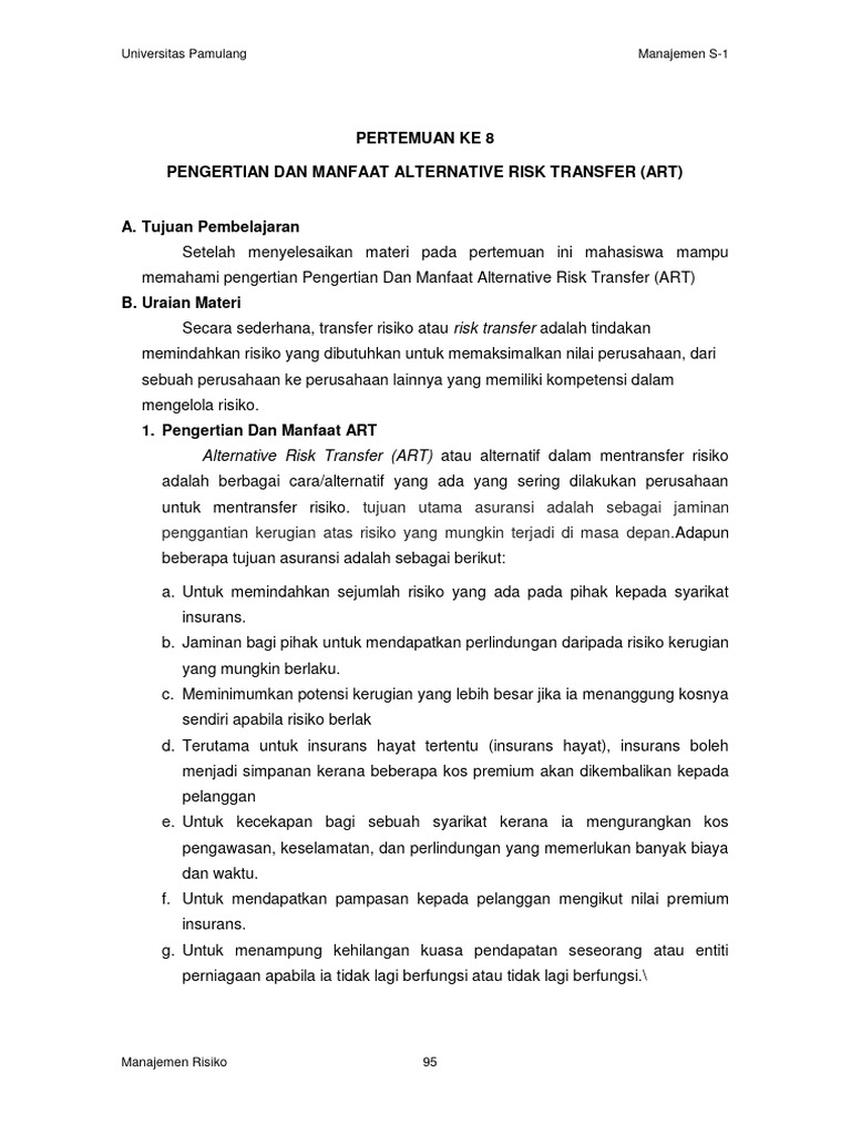 SMJ06236 - Manajemen Resiko Dan Asuransi (8.pengertian Dan Manfaat ...