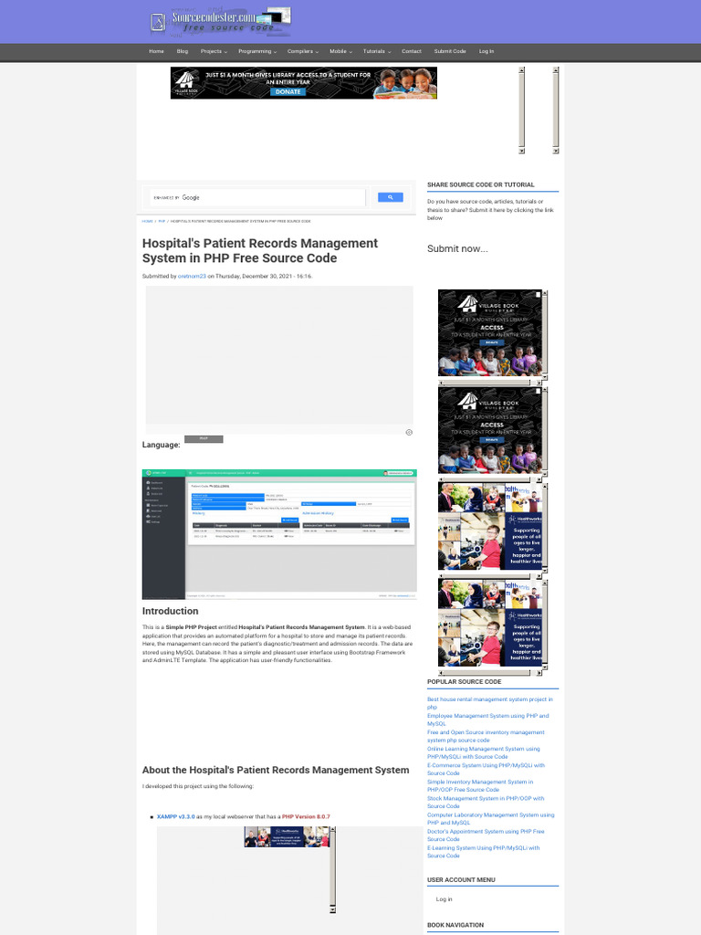 Hospital's Patient Records Management System in PHP Free Source Code ...