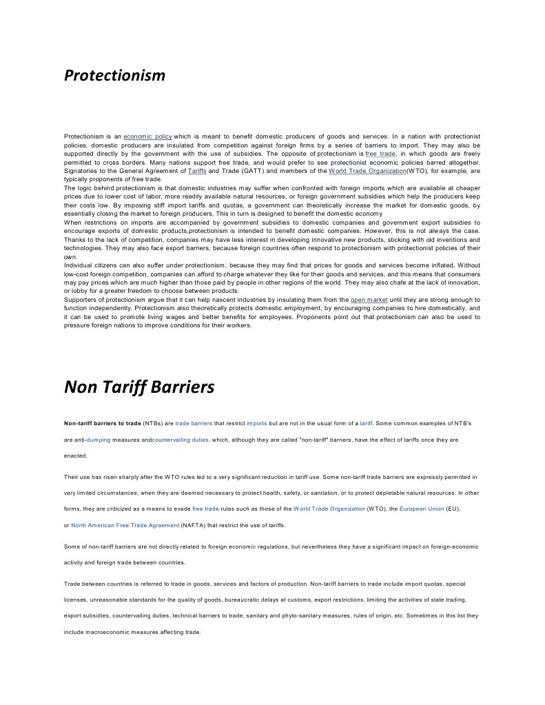 Protectionism | PDF | Non Tariff Barriers To Trade | International Business