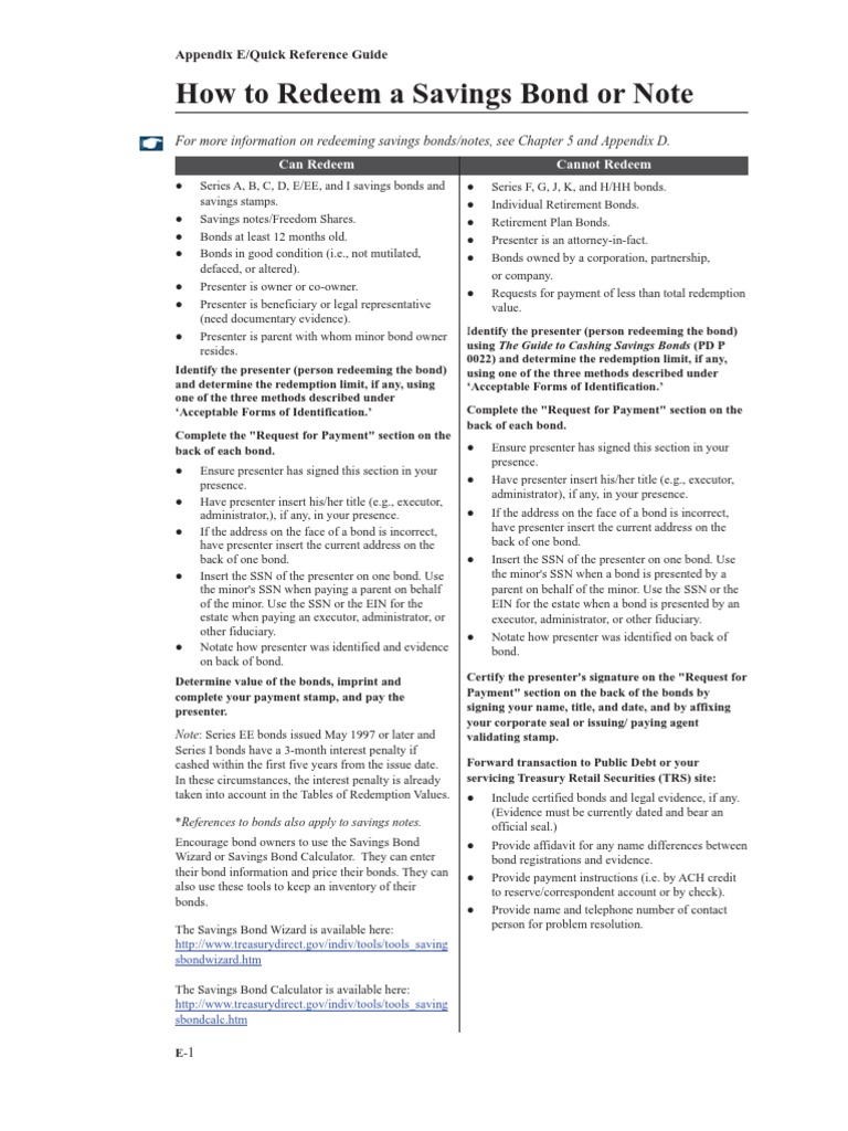 How to Redeem a Savings Bond or Note Bonds (Finance) United States
