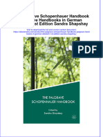 Download full ebook of The Palgrave Schopenhauer Handbook Palgrave Handbooks In German Idealism 1St Edition Sandra Shapshay online pdf all chapter docx 