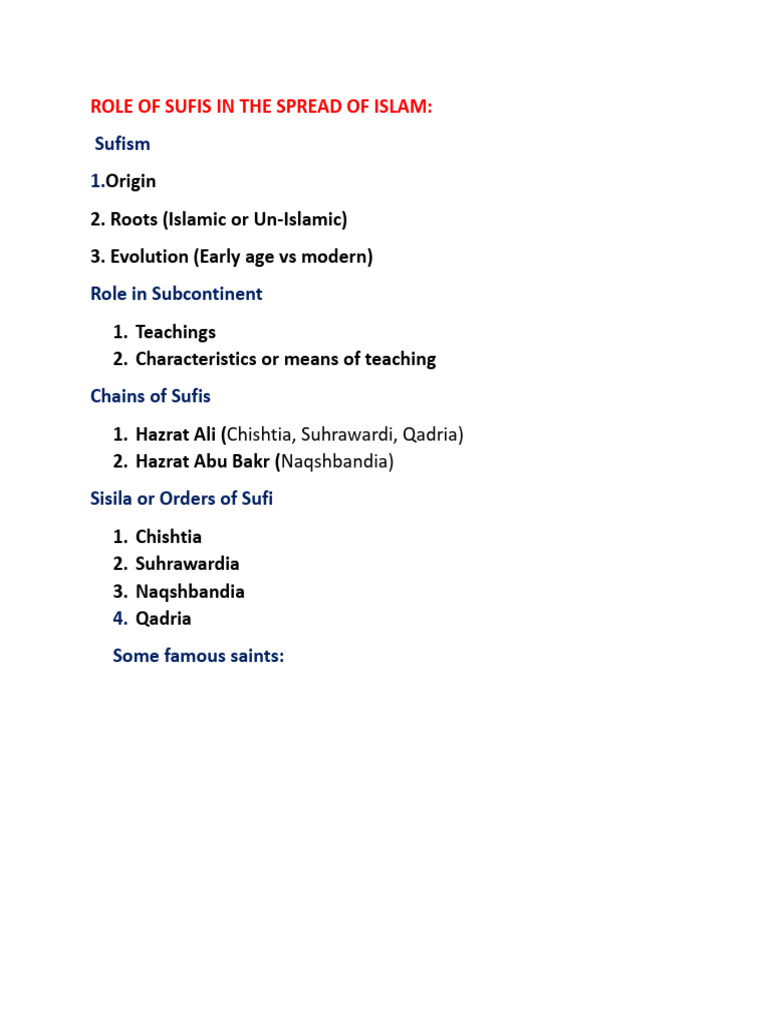 Sufis' Role in Spreading Islam in India | PDF | Sufism | Abrahamic ...