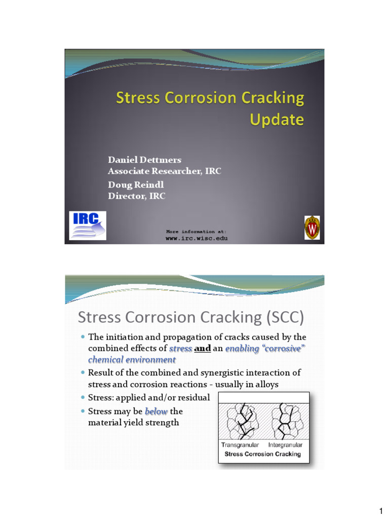 Stress Corrosion Cracking Insights | PDF | Nondestructive Testing ...