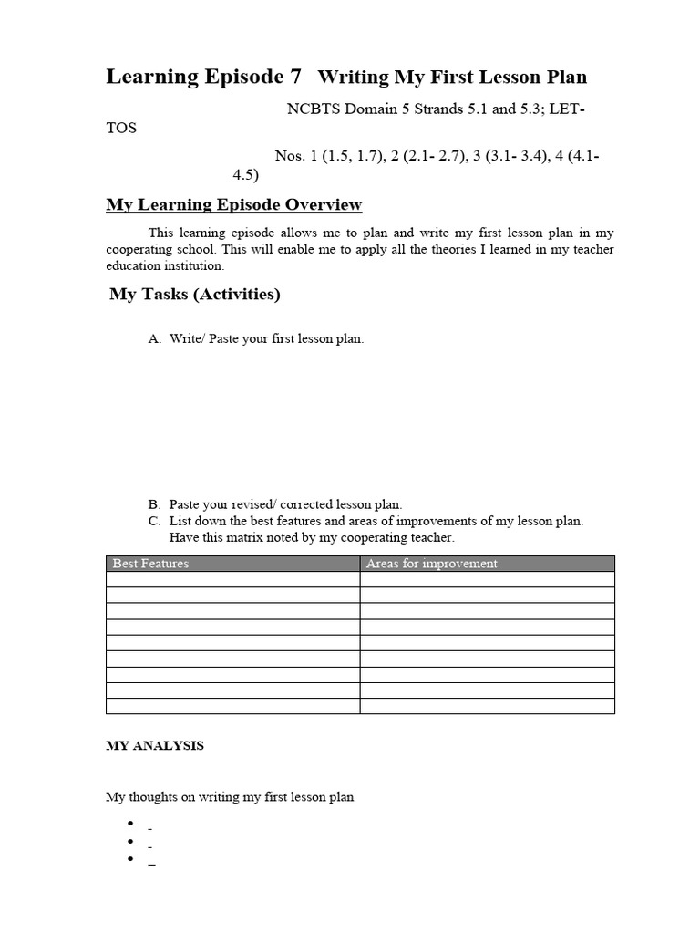 Learning Episode 7 8 9 Pdf Educational Assessment Lesson Plan