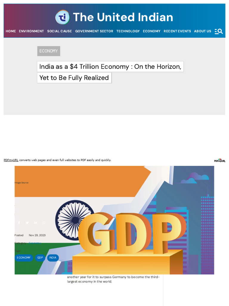 India $4 Trillion Economy | PDF | Economic Growth | Gross Domestic Product