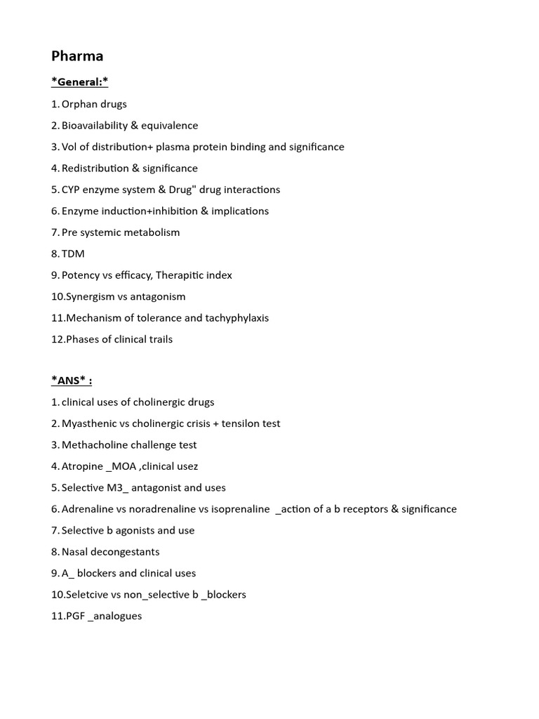 Pharmacology Marked | PDF | Receptor Antagonist | Clinical Medicine