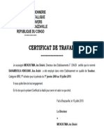 Certificat de Travail - ETS FDIACK