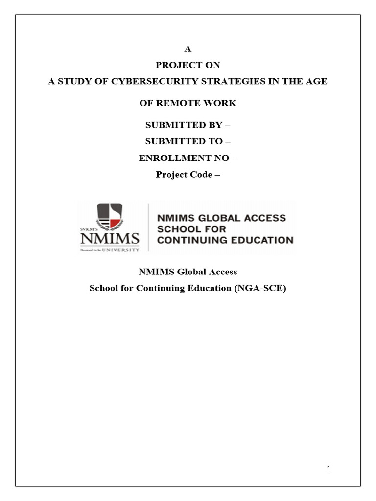 Cybersecurity Strategies for Remote Work | PDF | Security | Computer ...