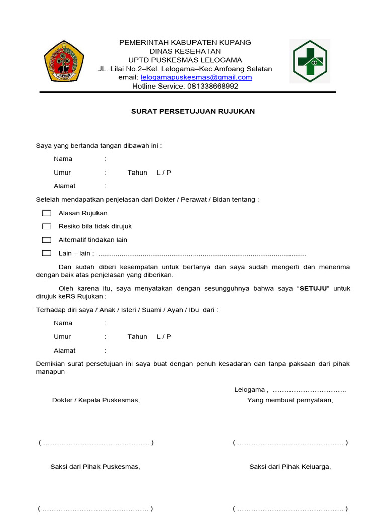 Surat Persetujuan Rujukan Kesehatan | PDF