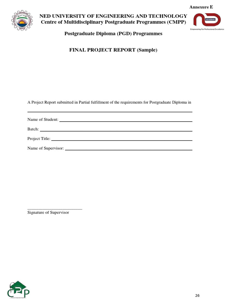 PGD Project Report Guidelines | PDF | Diploma | Postgraduate Education