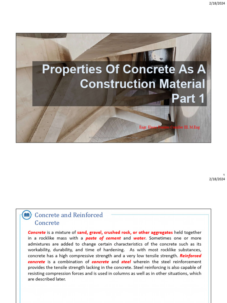 Properties of Concrete in Construction | PDF | Concrete | Reinforced ...