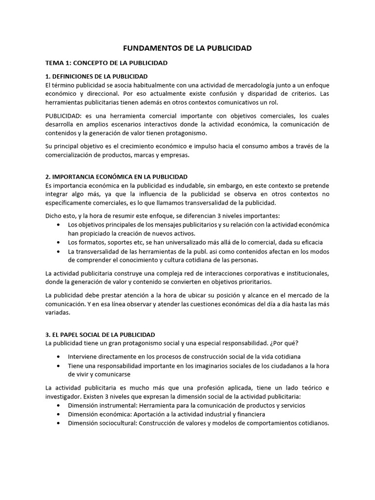 Fundamentos y Dimensiones de la Publicidad | PDF | Publicidad | Marca