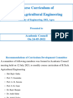 Course Curriculum of B.Tech. Agricultural Engineering 2022-23