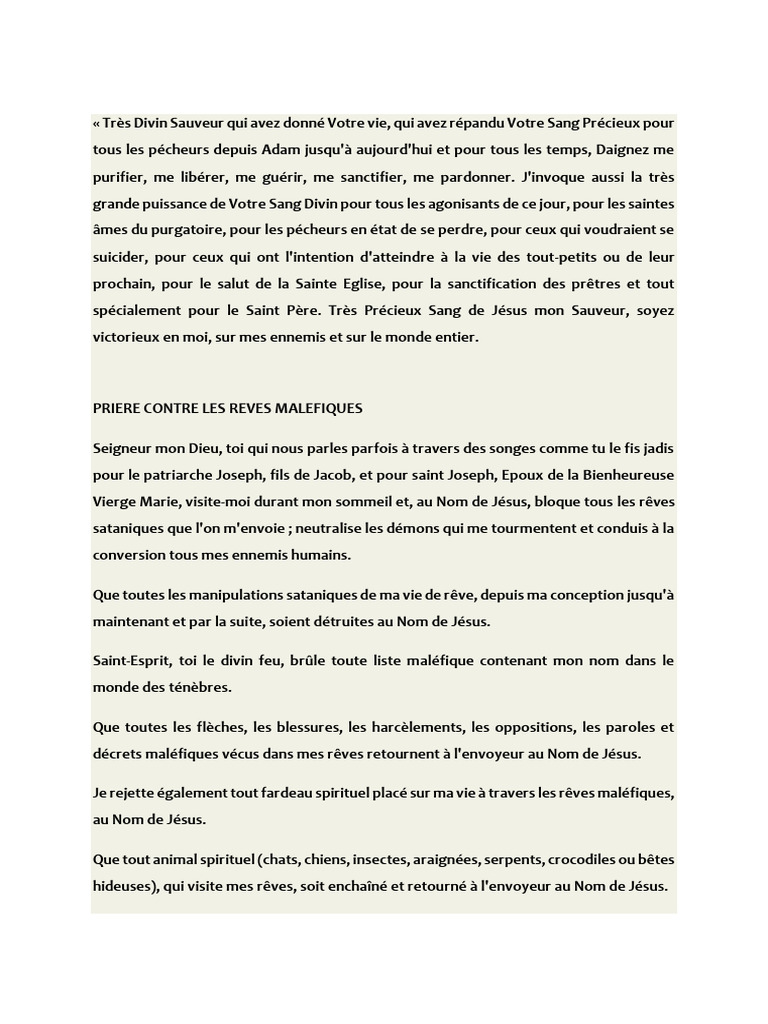 Prière de protection et guérison divine | PDF | Prière | Dieu