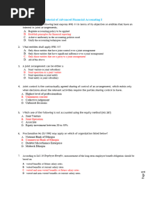 Model Exit Exam - Advanced Financial Accounting I