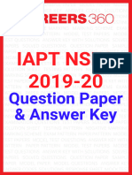 IAPT NSEA 2019 20 Question Paper Answer Key