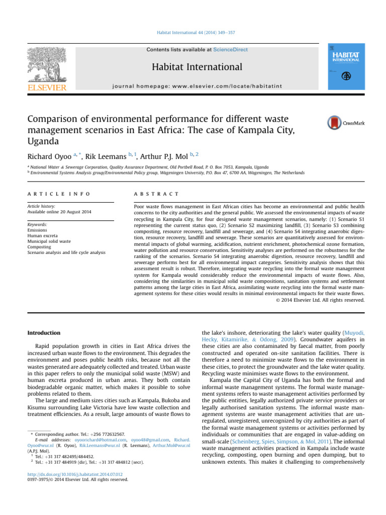 Environmental Impact of Waste Management in Kampala | PDF | Waste ...