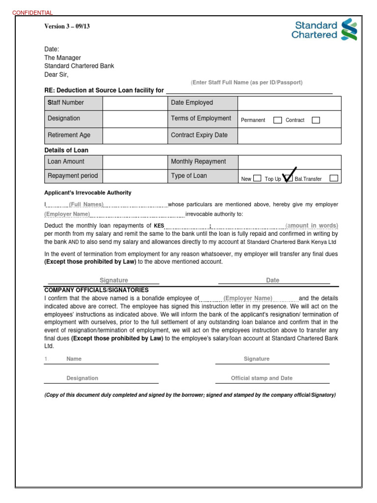 Salary Deduction Authority for Loan | PDF | Loans | Employment