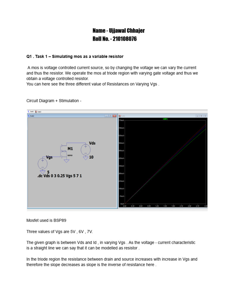MOSFET Simulations: Resistor & Capacitor | PDF | Science & Mathematics
