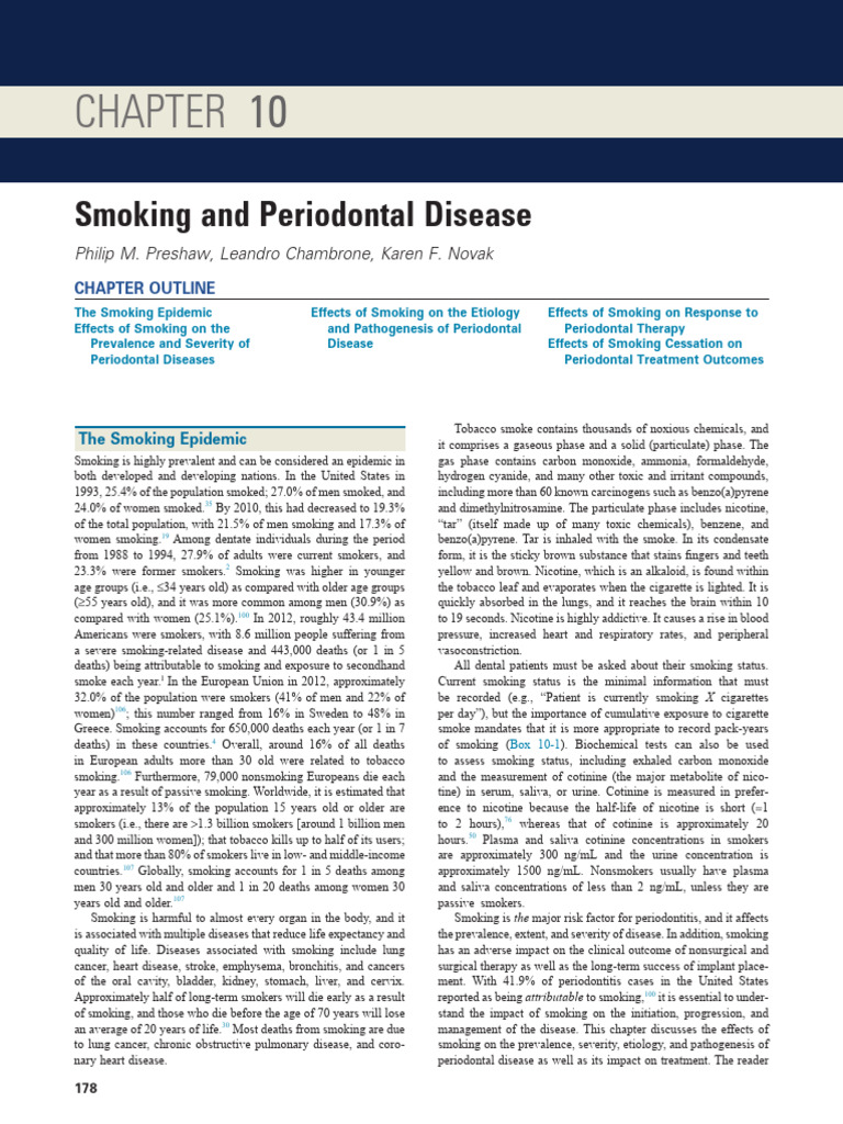 10. Smoking and Periodontal Disease PDF Periodontology Smoking