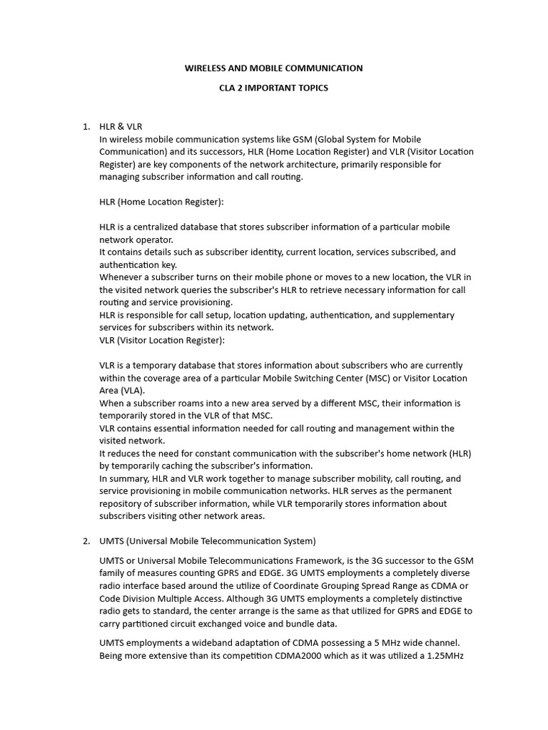 Wireless and Mobile Communication | PDF | Cellular Network | Computer ...